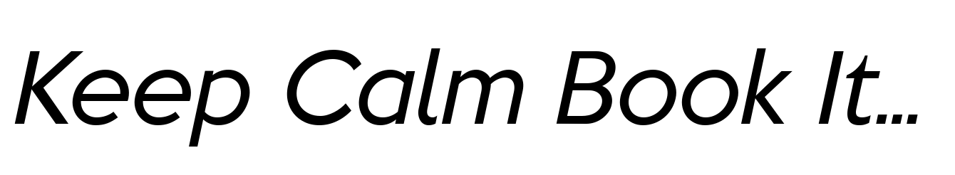 Keep Calm Book Italic